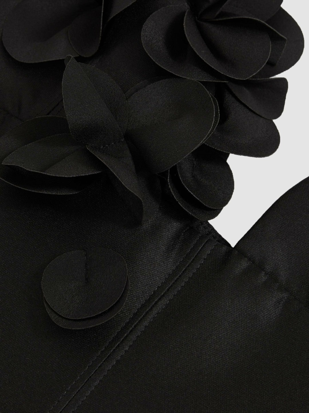 Acler Petal Detail Fitted Mini Black Dress in Black Women | Reiss