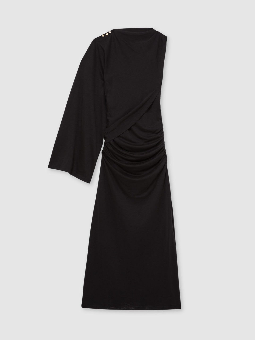 Acler Jersey Draped Midi Dress in Black Women | Reiss