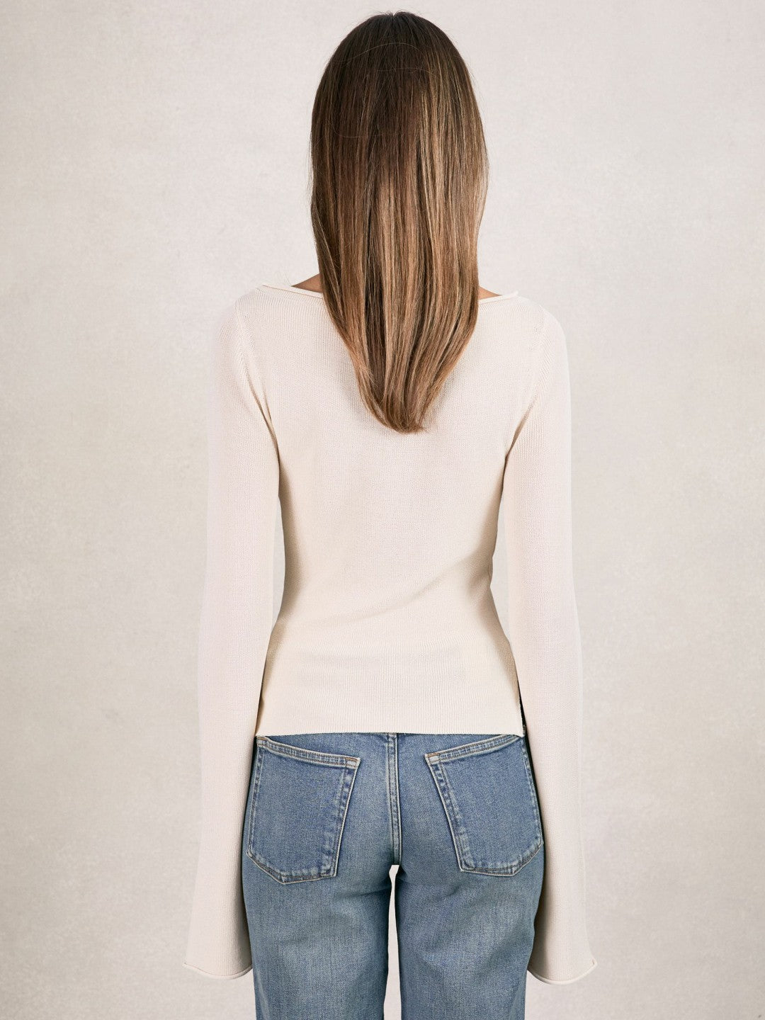100% Cotton Jumper in Ecru Women | Reiss