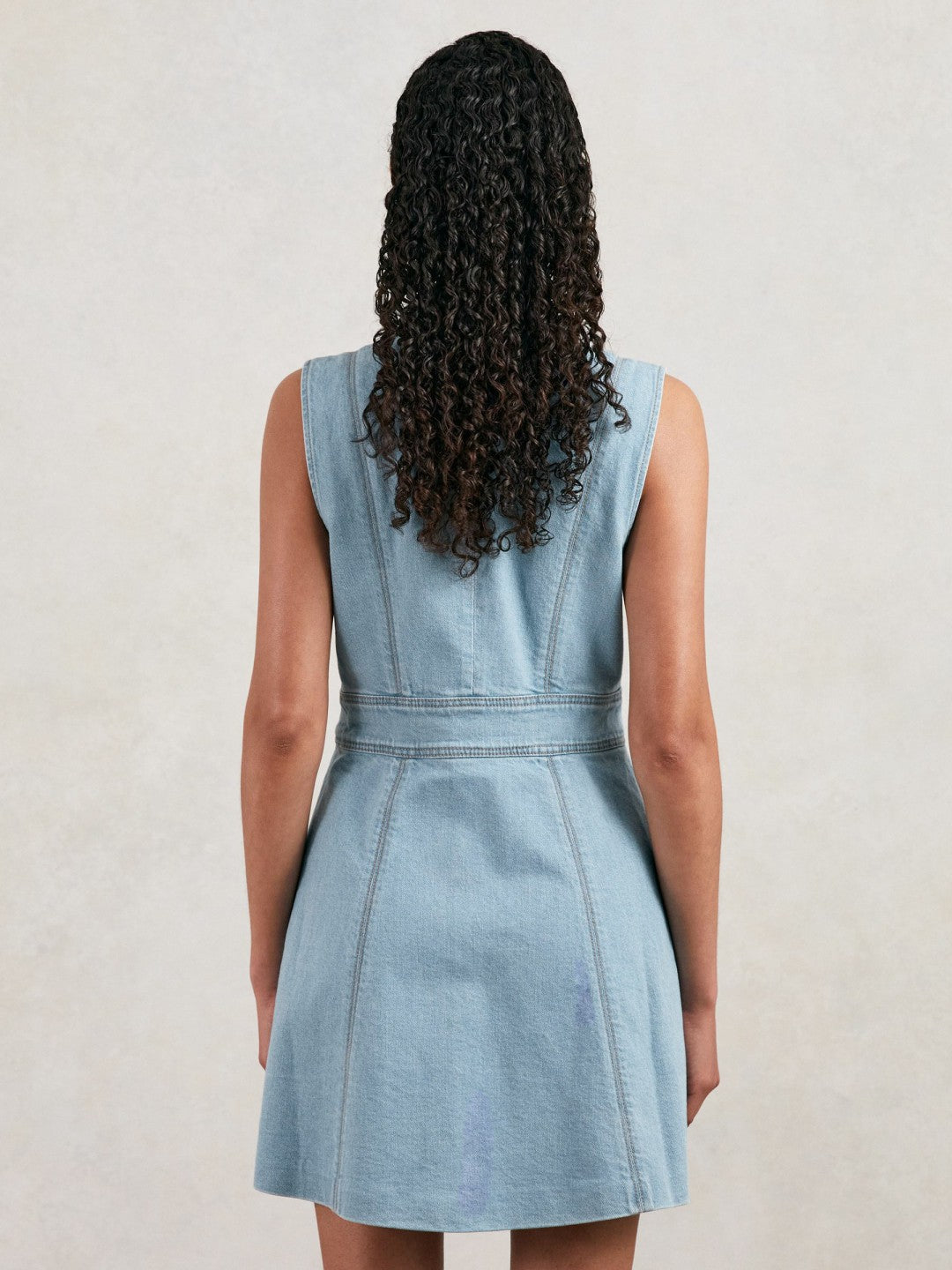 Paige Denim Button-Through Mini Dress in Jocelyn Blue Women | Reiss