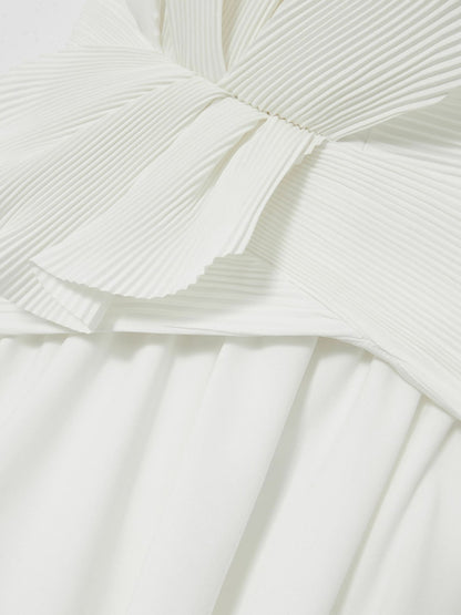 Acler Ivory Plissé Fan Strapless Maxi Dress in Ivory Women | Reiss