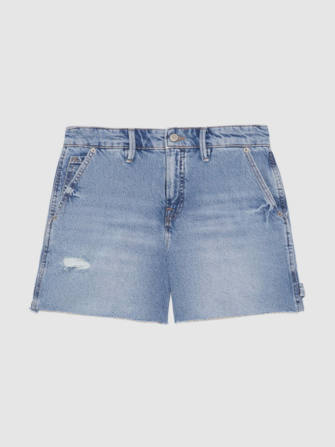 90S Long 100% Cotton Shorts in Indigo Blue Women | Reiss