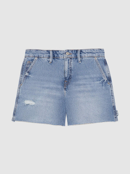 90S Long 100% Cotton Shorts in Indigo Blue Women | Reiss