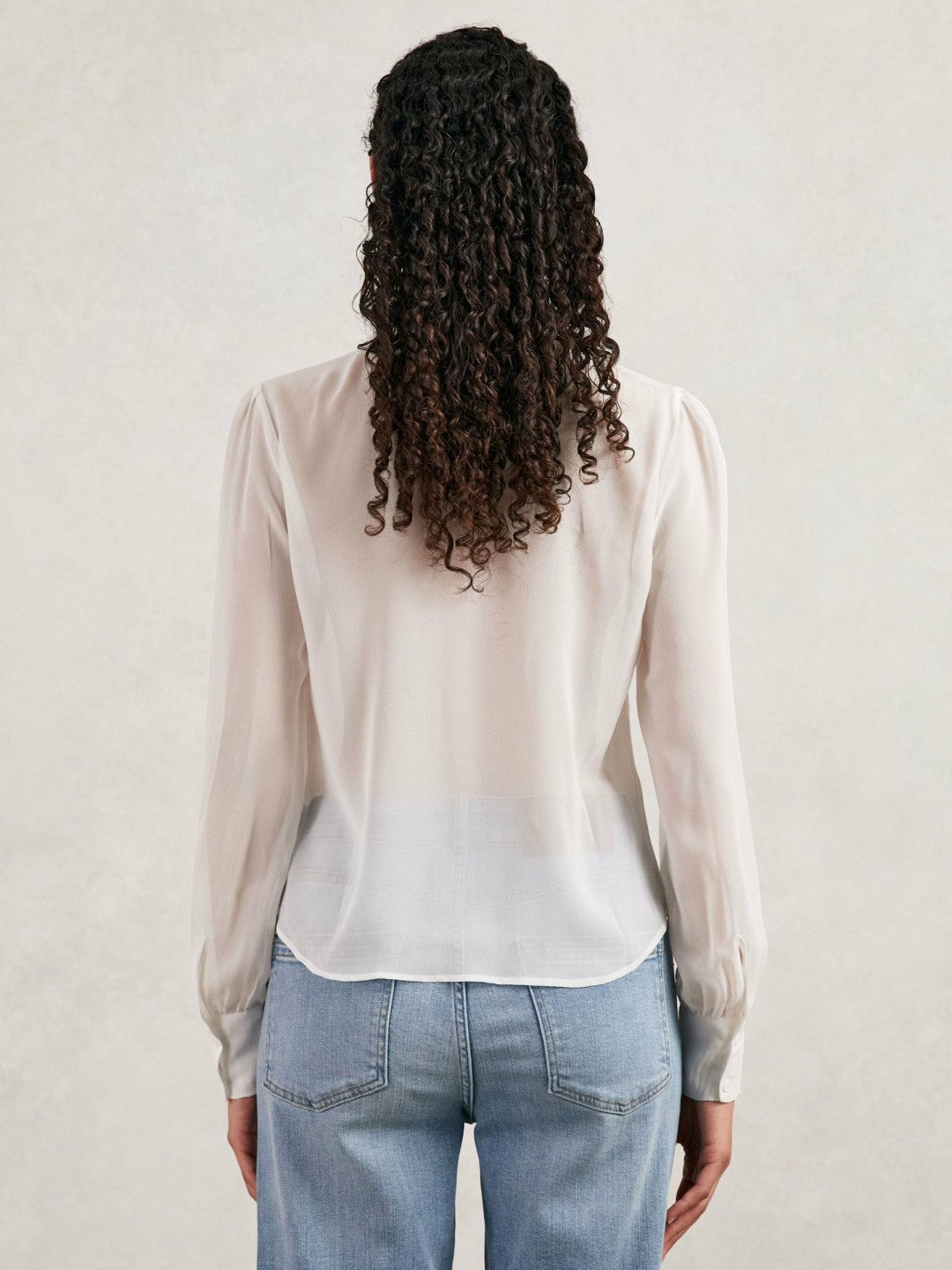 Paige Silk Georgette Ruffle Trim Shirt in White Women | Reiss