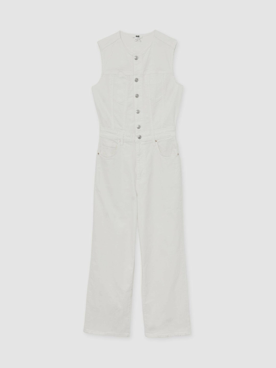 Paige Denim Straight Leg Jumpsuit in Ecru Women | Reiss
