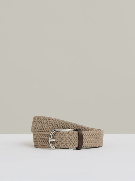 Basket Weave Belt in Stone Men | Reiss