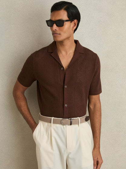 Basket Weave Belt in Stone Men | Reiss