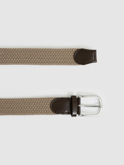 Basket Weave Belt in Stone Men | Reiss