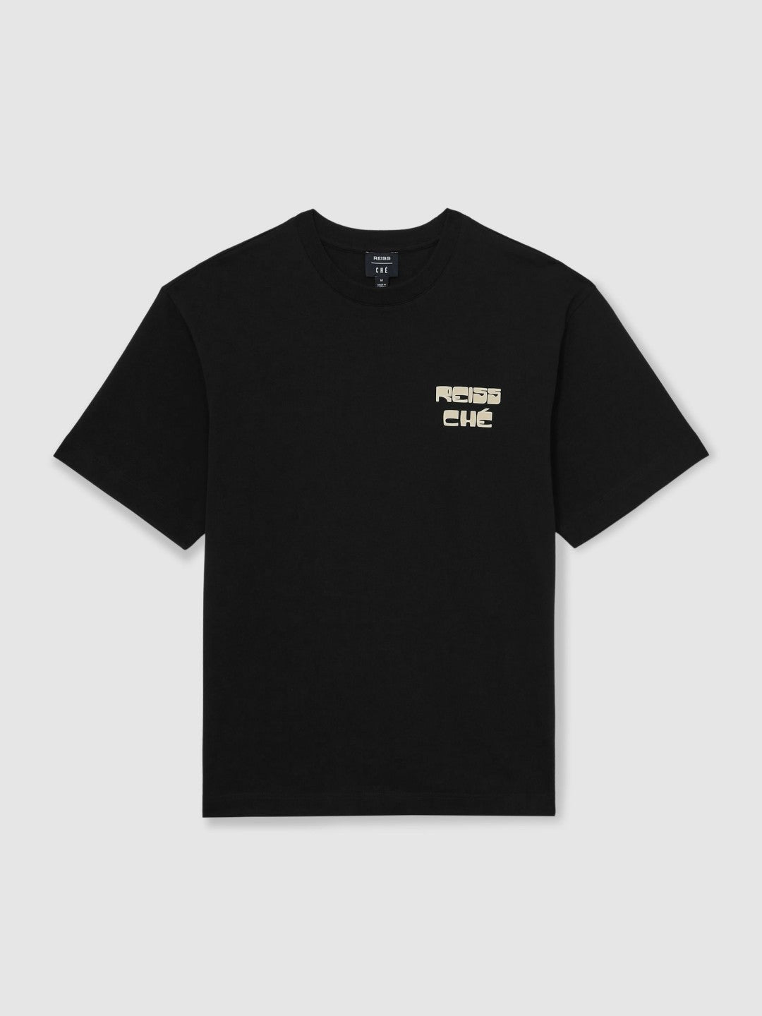 | Ché Cotton Palm-Print T-Shirt in Black Men | Reiss