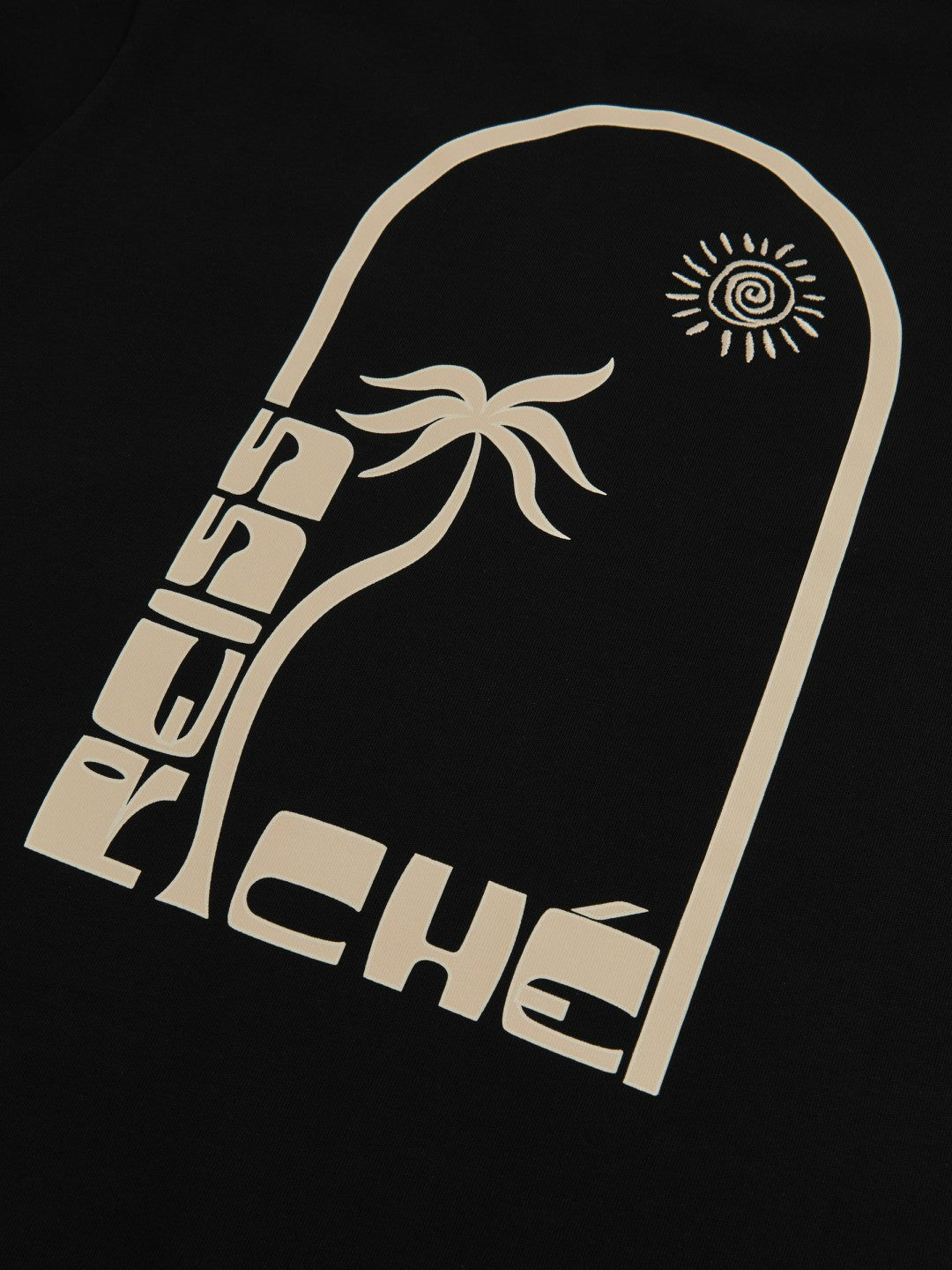 | Ché Cotton Palm-Print T-Shirt in Black Men | Reiss