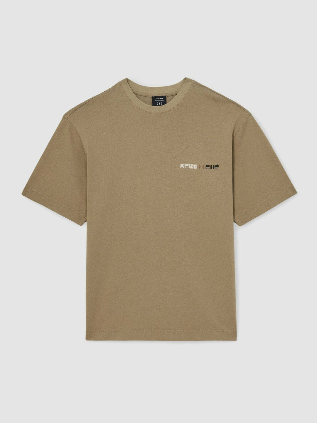 | Ché Cotton-Linen Sunset T-Shirt in Sage Green Men | Reiss