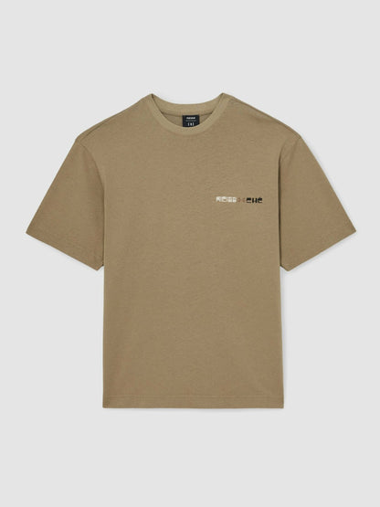 | Ché Cotton-Linen Sunset T-Shirt in Sage Green Men | Reiss