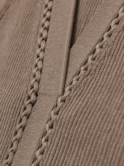 Craft-Stitch Rib-Knit Vest in Mink Women | Reiss