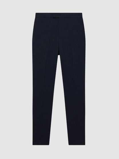 Slim-Fit Internal-Drawstring Trousers in Navy Men | Reiss