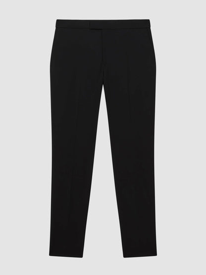Slim-Fit Internal-Drawstring Trousers in Black Men | Reiss