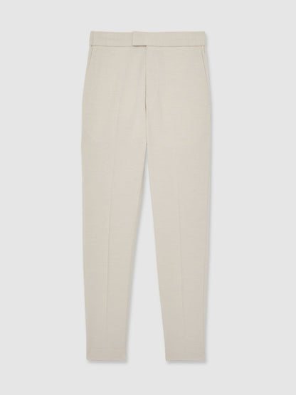 Slim-Fit Internal-Drawstring Trousers in Stone Men | Reiss