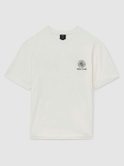 | Ché Cotton Palm-Tree T-Shirt in White Men | Reiss