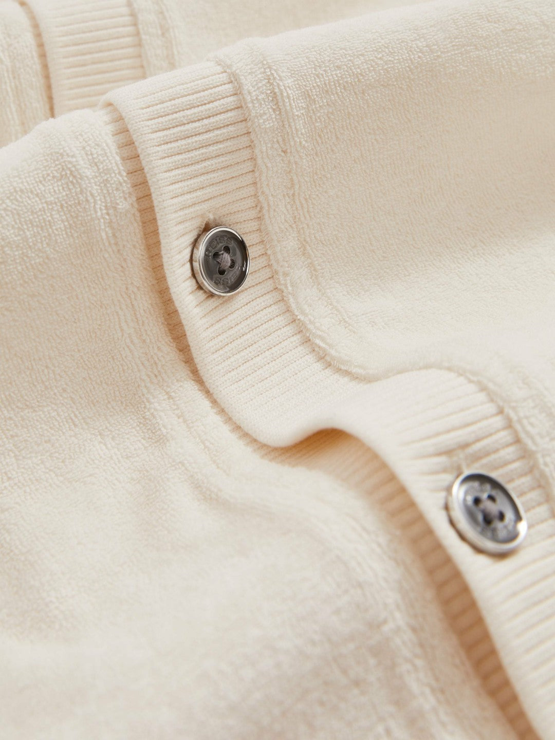 Cotton Blend Towelling Shirt in White Men | Reiss