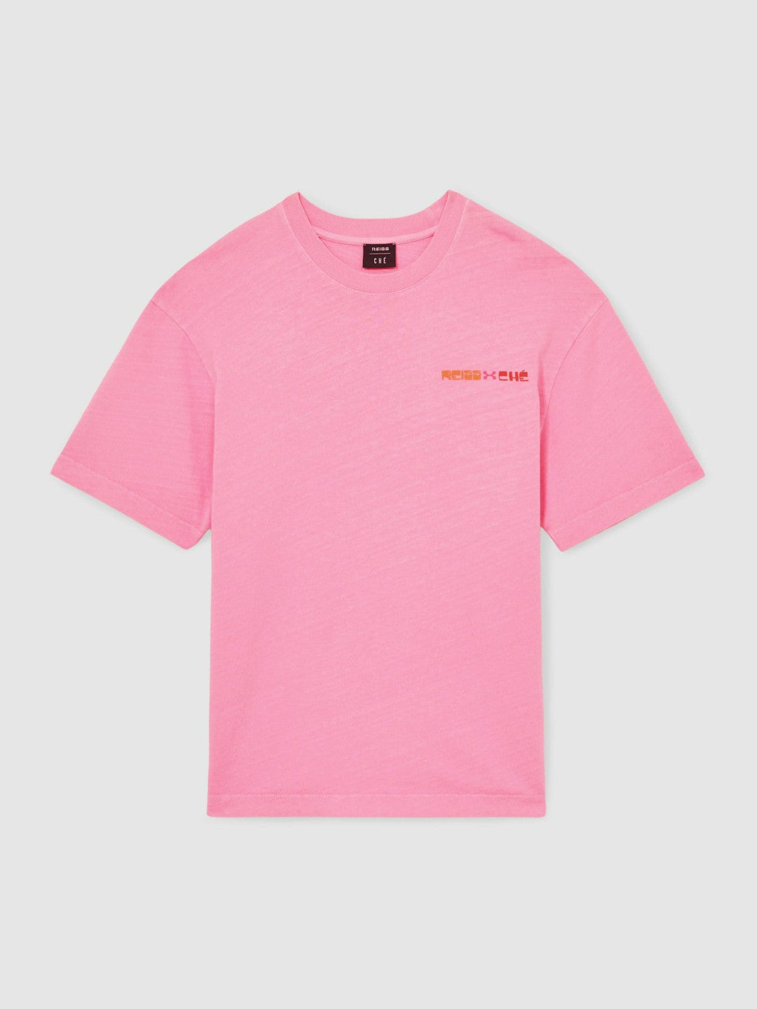 | Ché Cotton-Linen Sunset T-Shirt in Pink Men | Reiss