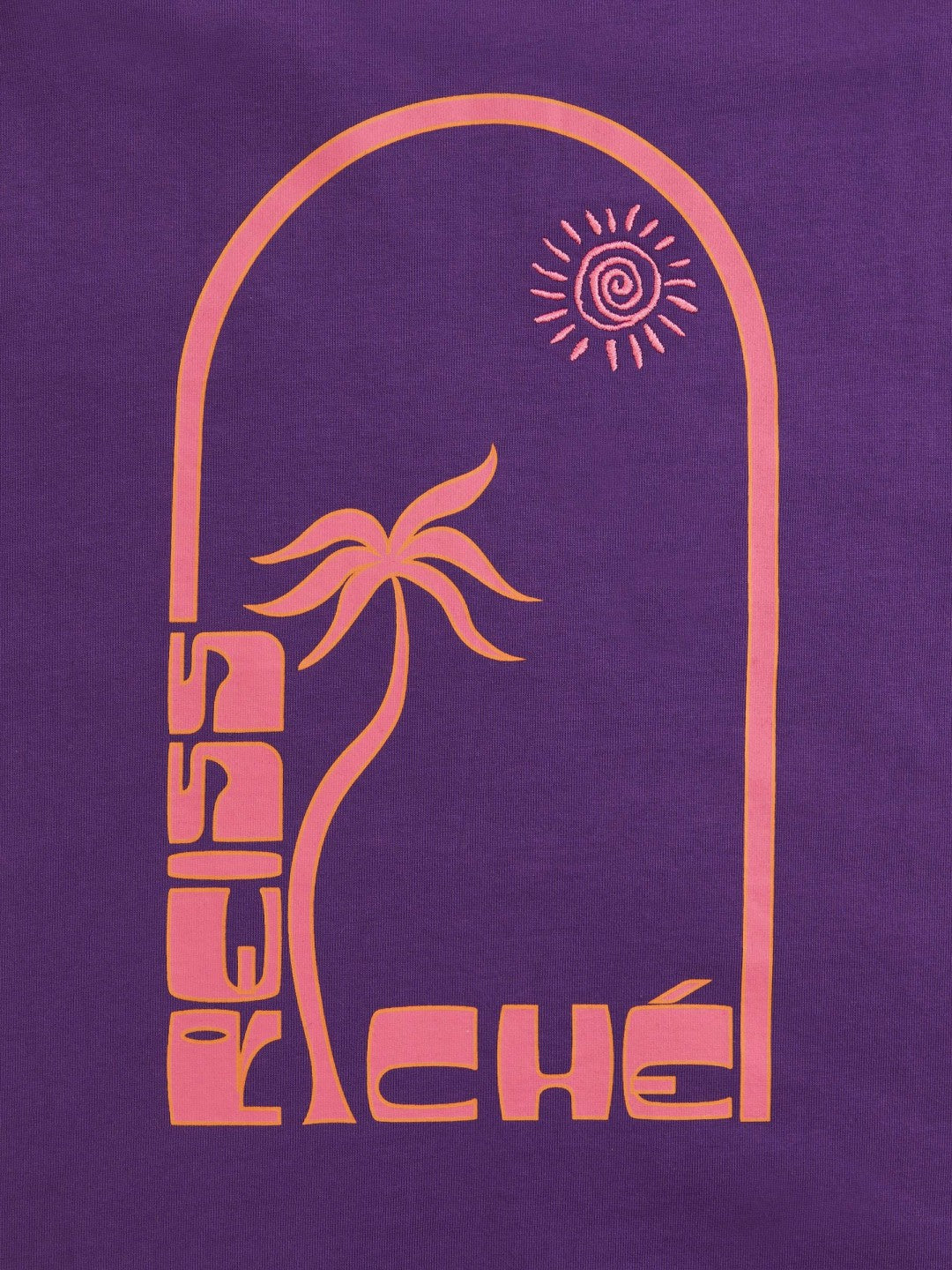 | Ché Cotton Palm-Print T-Shirt in Purple Men | Reiss