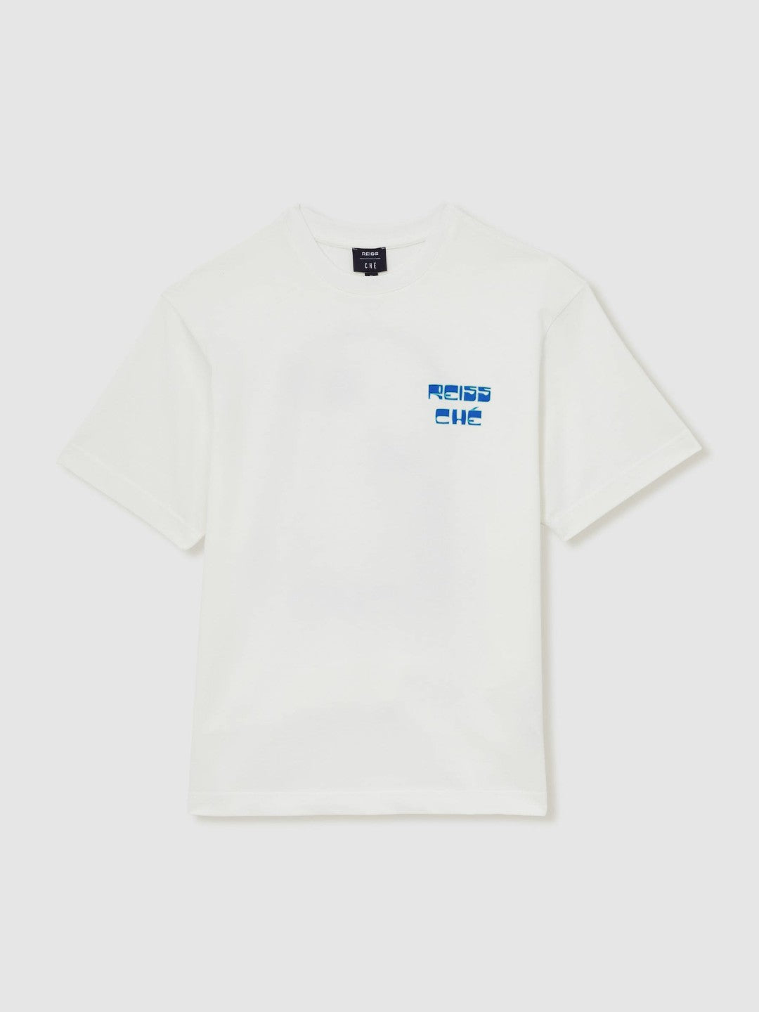 | Ché Cotton Palm-Print T-Shirt in White Men | Reiss