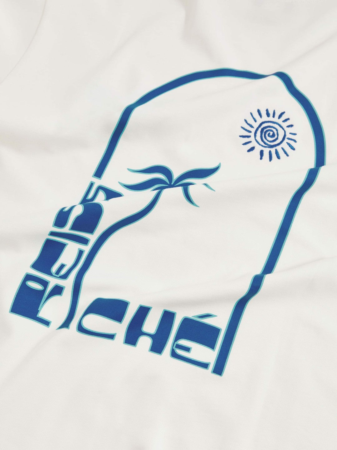 | Ché Cotton Palm-Print T-Shirt in White Men | Reiss