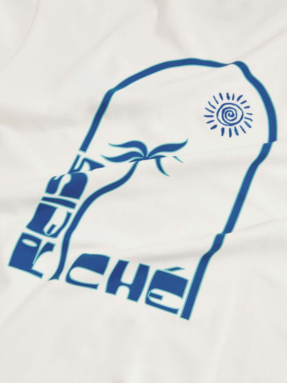 | Ché Cotton Palm-Print T-Shirt in White Men | Reiss