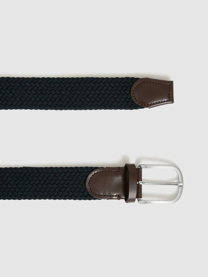Basket Weave Belt in Navy Men | Reiss