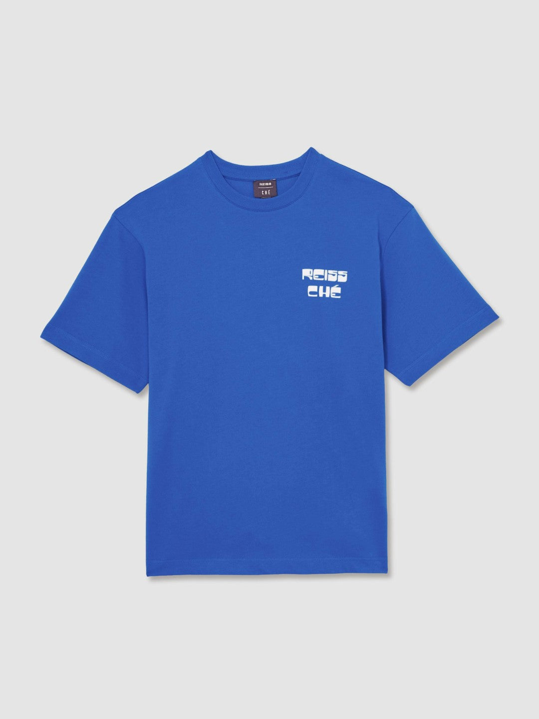 | Ché Cotton Palm-Print T-Shirt in Blue Men | Reiss