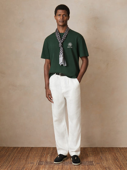| Ché Cotton Palm-Tree T-Shirt in Green Men | Reiss