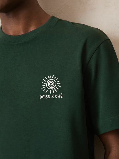 | Ché Cotton Palm-Tree T-Shirt in Green Men | Reiss