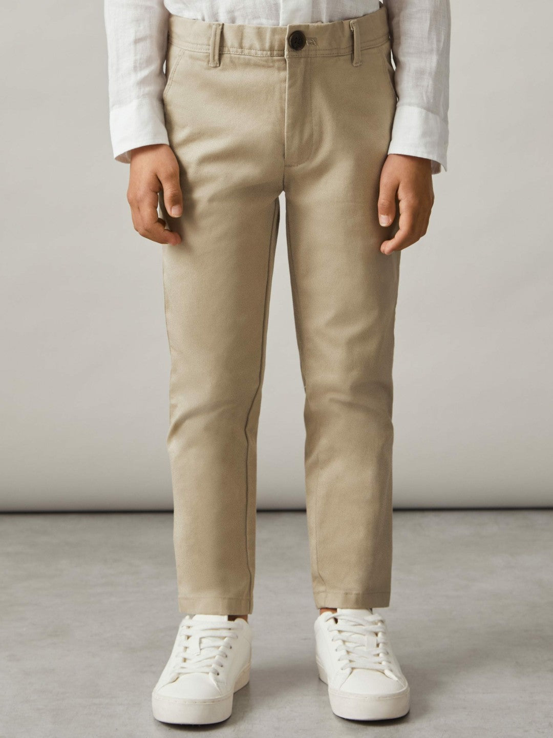 3-9 yrs Slim Fit Casual Chinos in Stone Children & Baby | Reiss