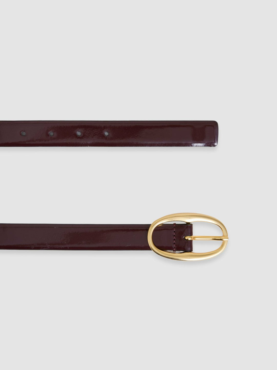 Patent Leather Oval Buckle Belt in Oxblood Women | Reiss