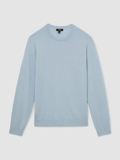 Merino Wool Crew Neck Jumper in Soft Blue Men | Reiss