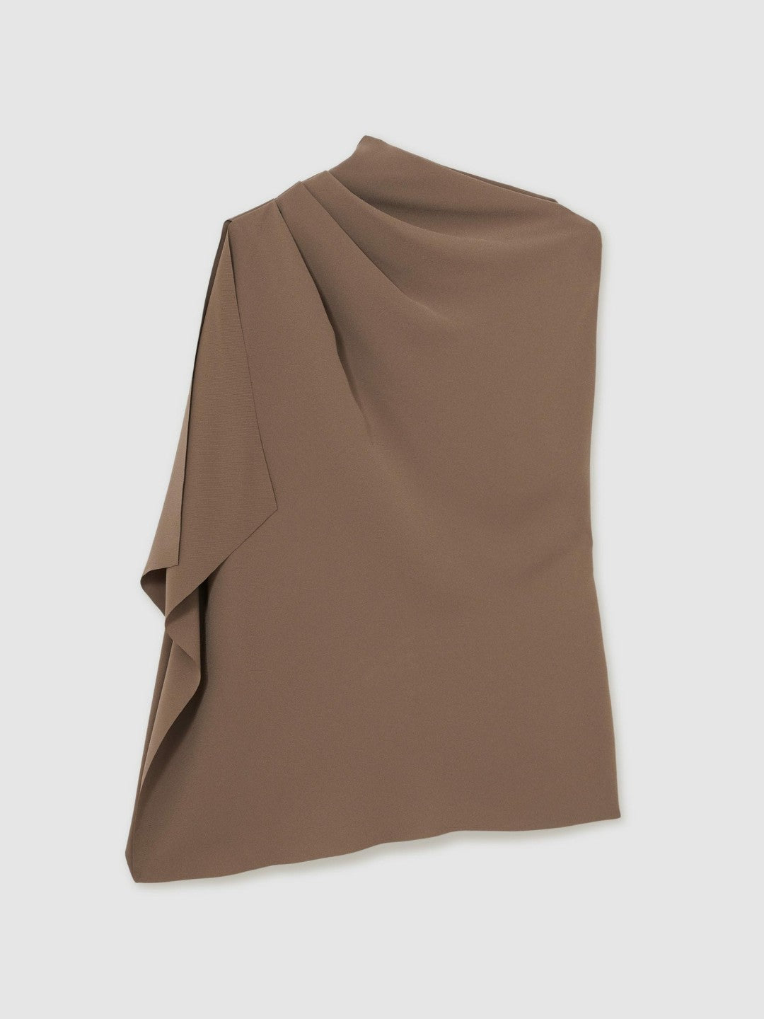 One-Shoulder Draped Top in Mink Women | Reiss
