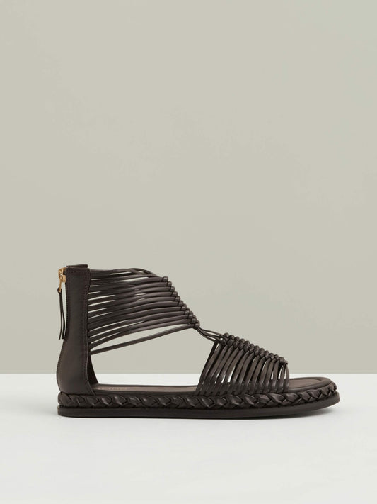 Leather Gladiator Sandals in Chocolate Women | Reiss