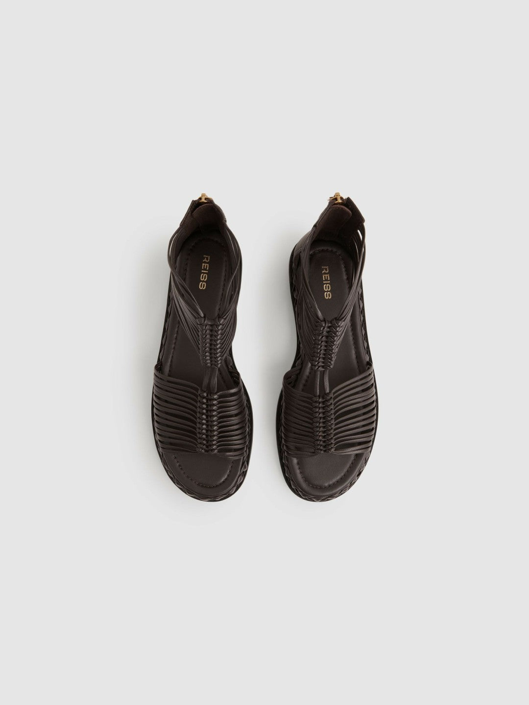 Leather Gladiator Sandals in Chocolate Women | Reiss
