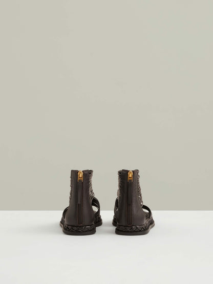 Leather Gladiator Sandals in Chocolate Women | Reiss