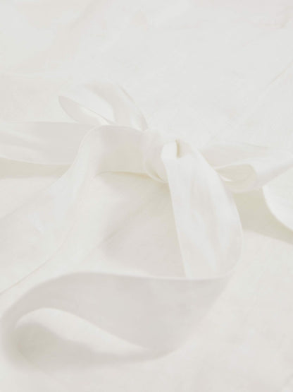 Linen Tie-Back Shirt in White Women | Reiss