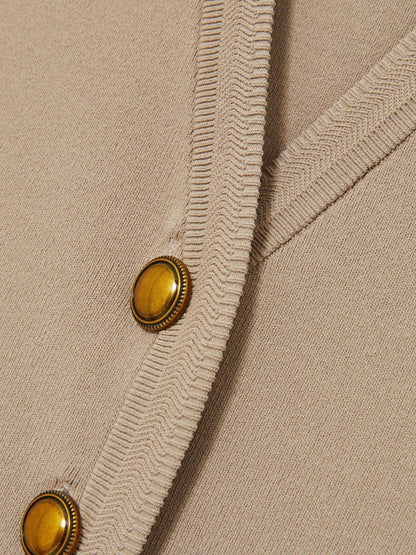 Knitted Button Through Vest in Neutral Women | Reiss
