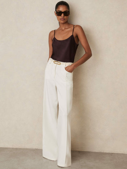 Silk Cami Top in Burgundy Women | Reiss