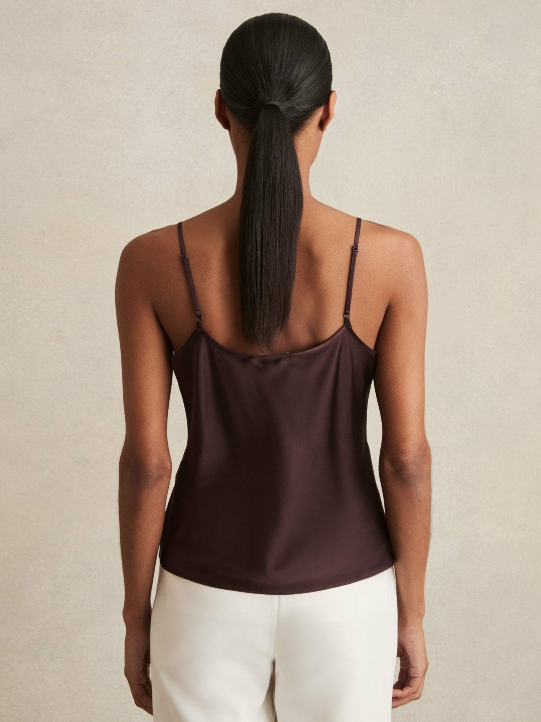 Silk Cami Top in Burgundy Women | Reiss