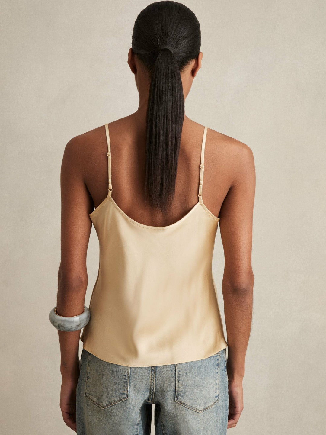 Silk Cami Top in Gold Women | Reiss