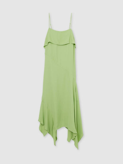 Ruffle-Detail Midi Dress in Green Women | Reiss