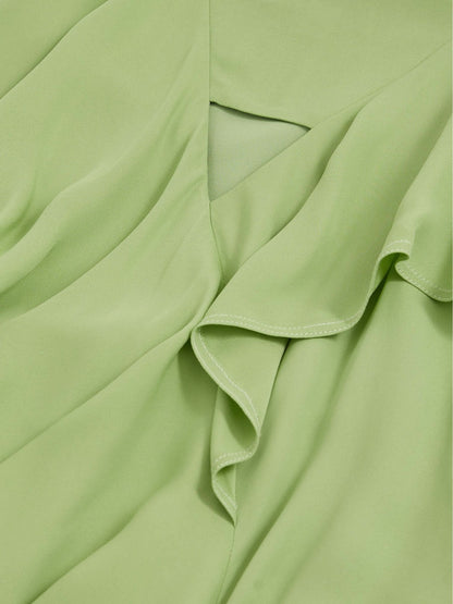 Ruffle-Detail Midi Dress in Green Women | Reiss