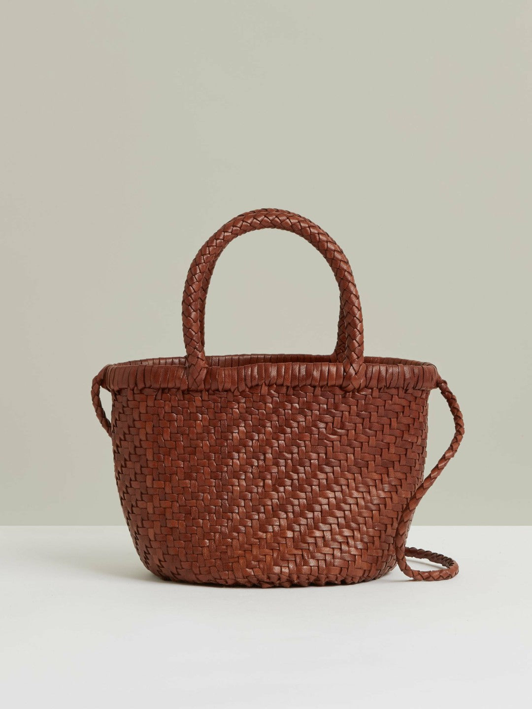 Leather Woven Mini Tote Bag in Tan Women | Reiss