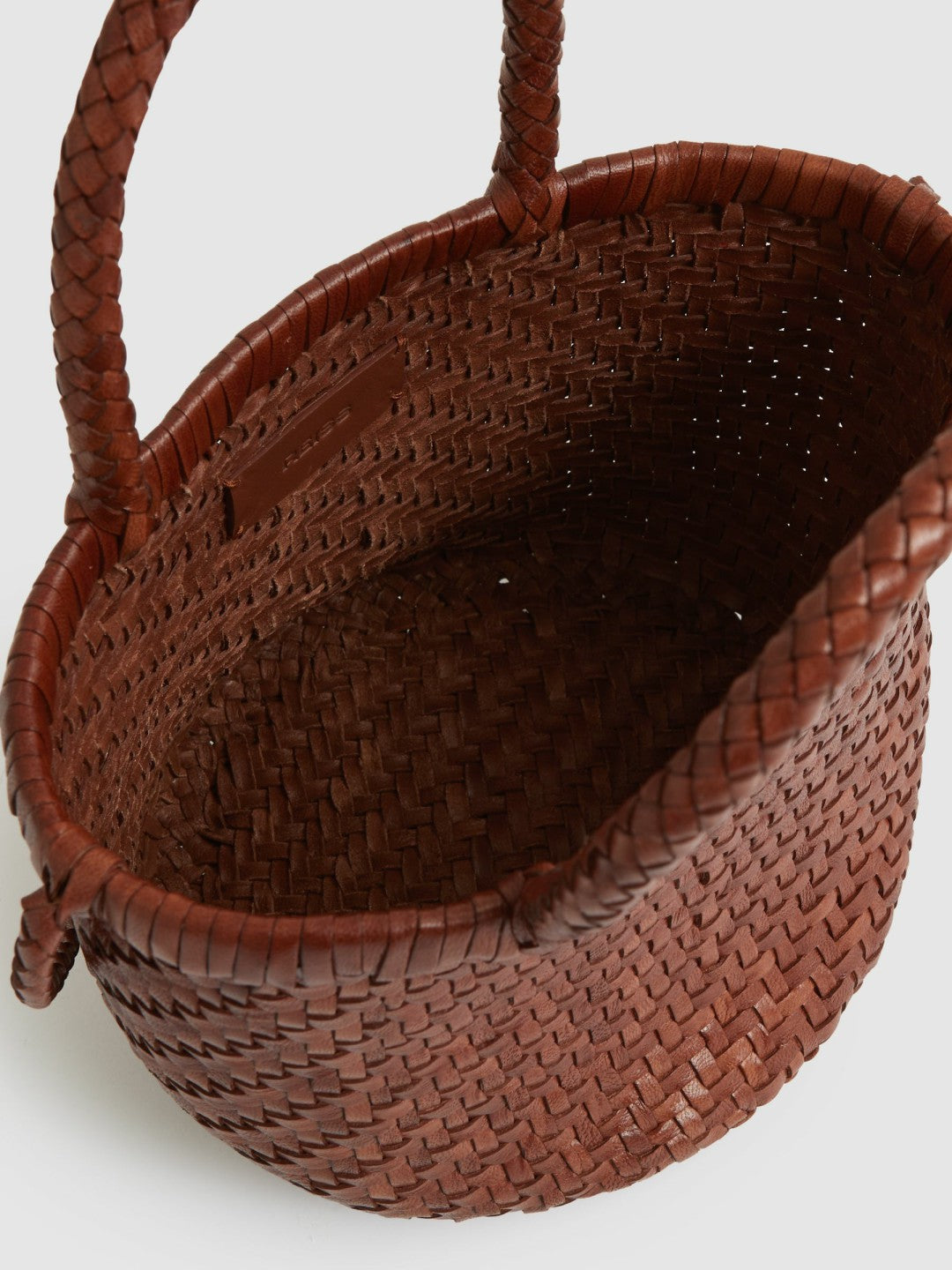 Leather Woven Mini Tote Bag in Tan Women | Reiss