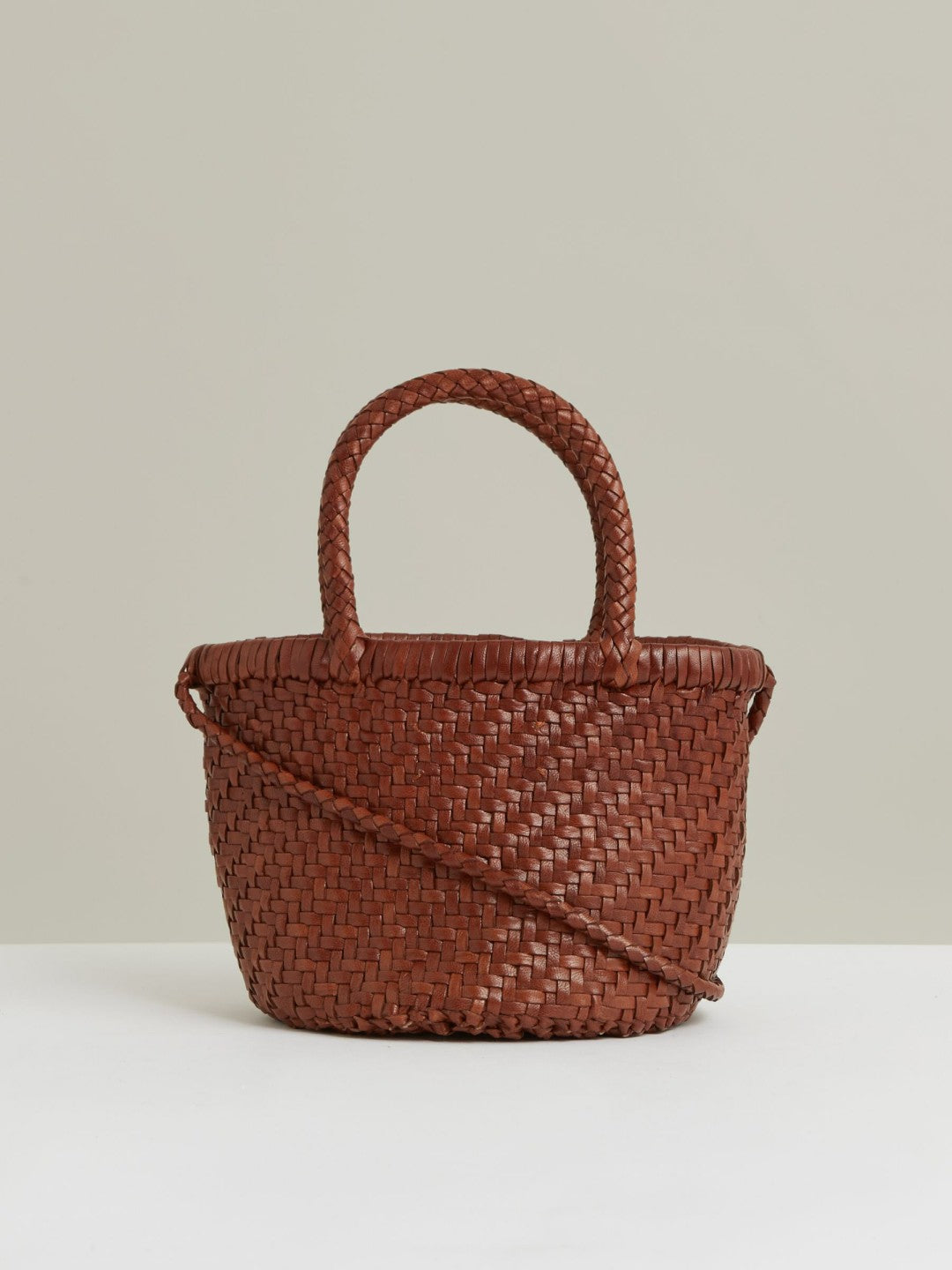Leather Woven Mini Tote Bag in Tan Women | Reiss
