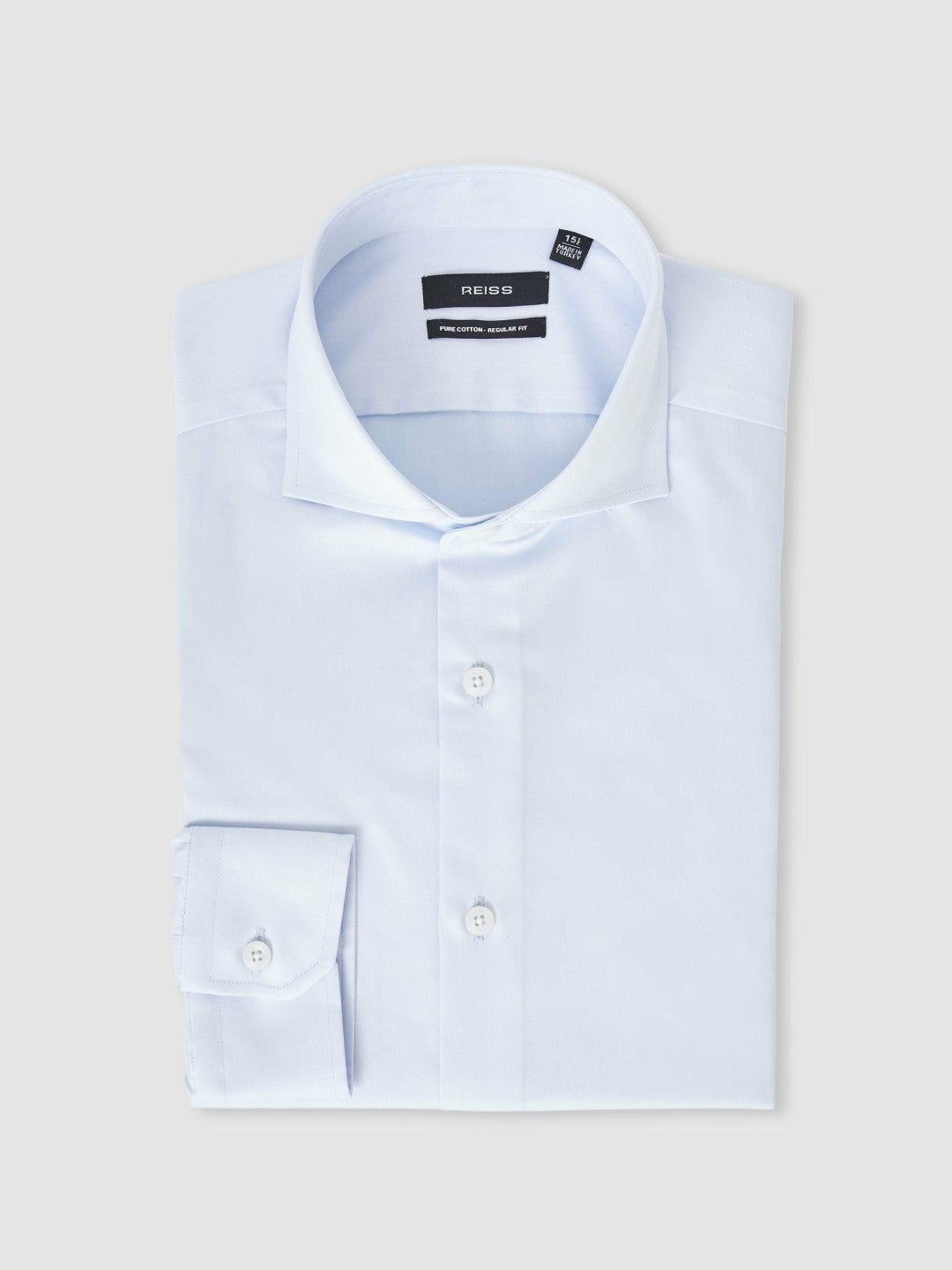 Slim Fit Slim-Fit Cotton Double-Cuff Shirt in Soft Blue Men | Reiss