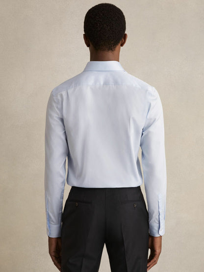 Slim Fit Slim-Fit Cotton Double-Cuff Shirt in Soft Blue Men | Reiss